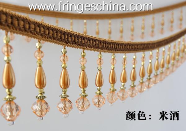 Handmade fashionable chain beads lace tassels fringes for curtain/sofa/pillow