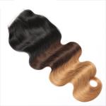 1b 4 27 Curly Lace Closure Full Hairs 100% Unprocessed No Shedding