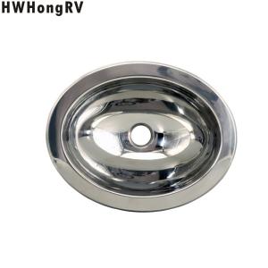 China HWhongRV Campervan Public Mobile Toilet Stainless Steel oval Hand Wash campervan Basin Kitchen Sink factory