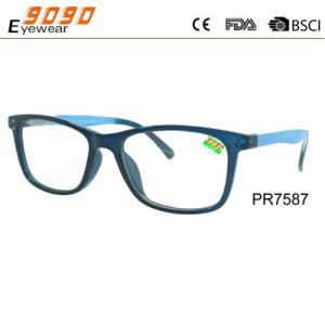 China Rectangle fashion reading glasses with silver metal pins,spring hinge on sale