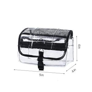 China 3 Zipper Compartments Clear Vinyl Travel Cosmetic Bag factory