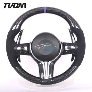 China 2022 Custom Gloss Bmw M6 Alcantara Steering Wheel Carbon Fiber Flat Bottom factory
