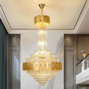 China Golden Luxurious Elegant Grand Noble Sparkling Soft Lighting Design LED Crystal Chandelier factory