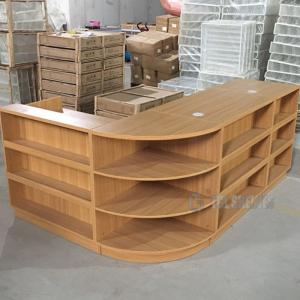 China Powder Coating L Shaped Checkout Counter , Retail Display Counters 90×30×135cm size factory
