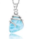 925 Sterling Larimar Silver Jewelry Gifts Fishhook Boat Anchor Charm Pendant