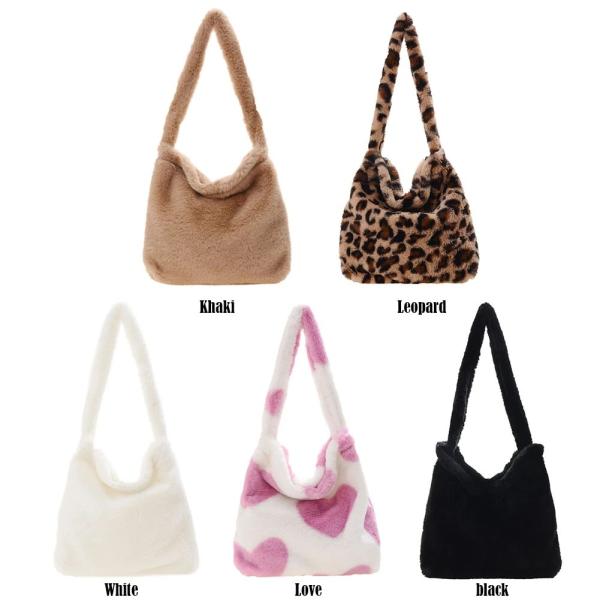 2022 Wholesale Leopard Print Bags For Women Soft Plush Shoulder Bags Female