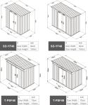 Apex Roof Outdoor Metal Storage Shed 4x6ft 154cm With Sliding Door Air Vents