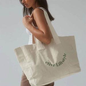 China Customized Logo Eco Friendly Heavy-duty Oversize Large Grocery Cotton Canvas Tote Bag factory