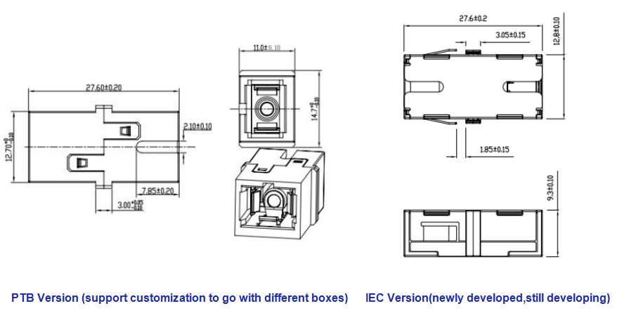 UPC IEC Size ZGT Shutter SC/APC Fiber Optic Adapter