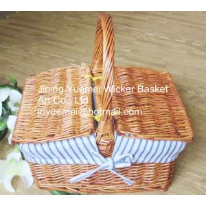 China 2016 wicker picnic basket wicker food basket with handle liner factory