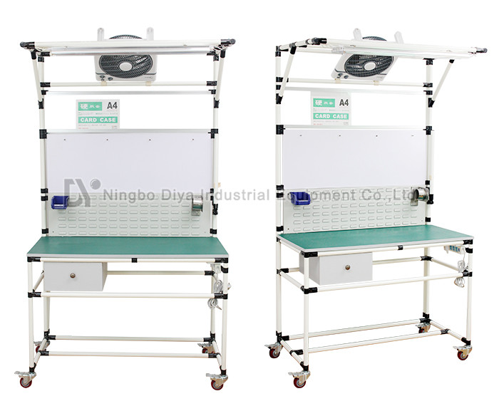 Multi Functional Industrial Mobile Workbench Polished Surface With Movable Wheels