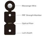 Bow Type FTTH Drop Cable G657A1 / 2 Fibers Self Supporting Fiber Optic Cable