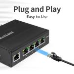 Unmanaged Poe Switch 5 Port Industrial Din Rail Poe Switch Poe Passthrough