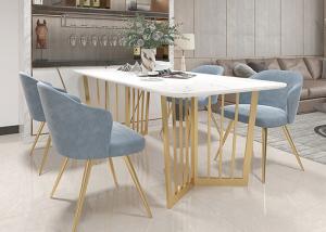 China Stainless Steel Bottom Frame Modern Dining Table Marble factory