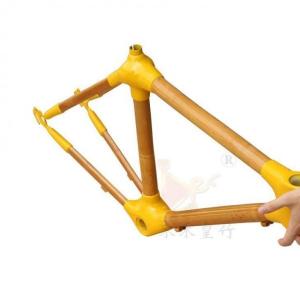 China Yellow Electric 20 Inch Bike Bamboo Frame factory