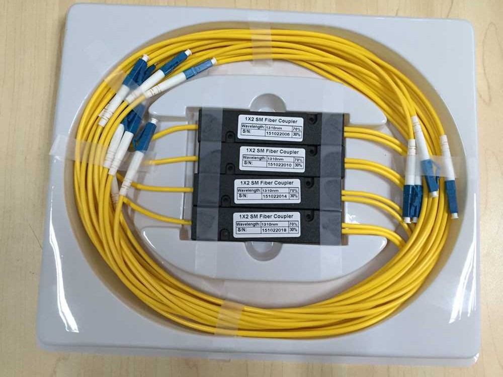 FTTH Singlemode 1x2 50/50 LC UPC ABS fiber optical splitter fbt coupler 1310nm or 1490nm or 1550nm