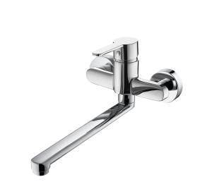 China 291mm Length Wall Mount Kitchen Sink Faucet Zinc Lever Kitchen Swivel Tap factory