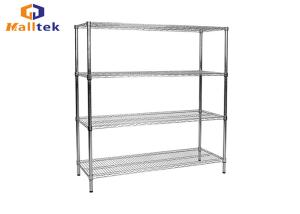 China Customized Color Chrome Wire Rack Shelving Easy To Assemble With Wheels factory