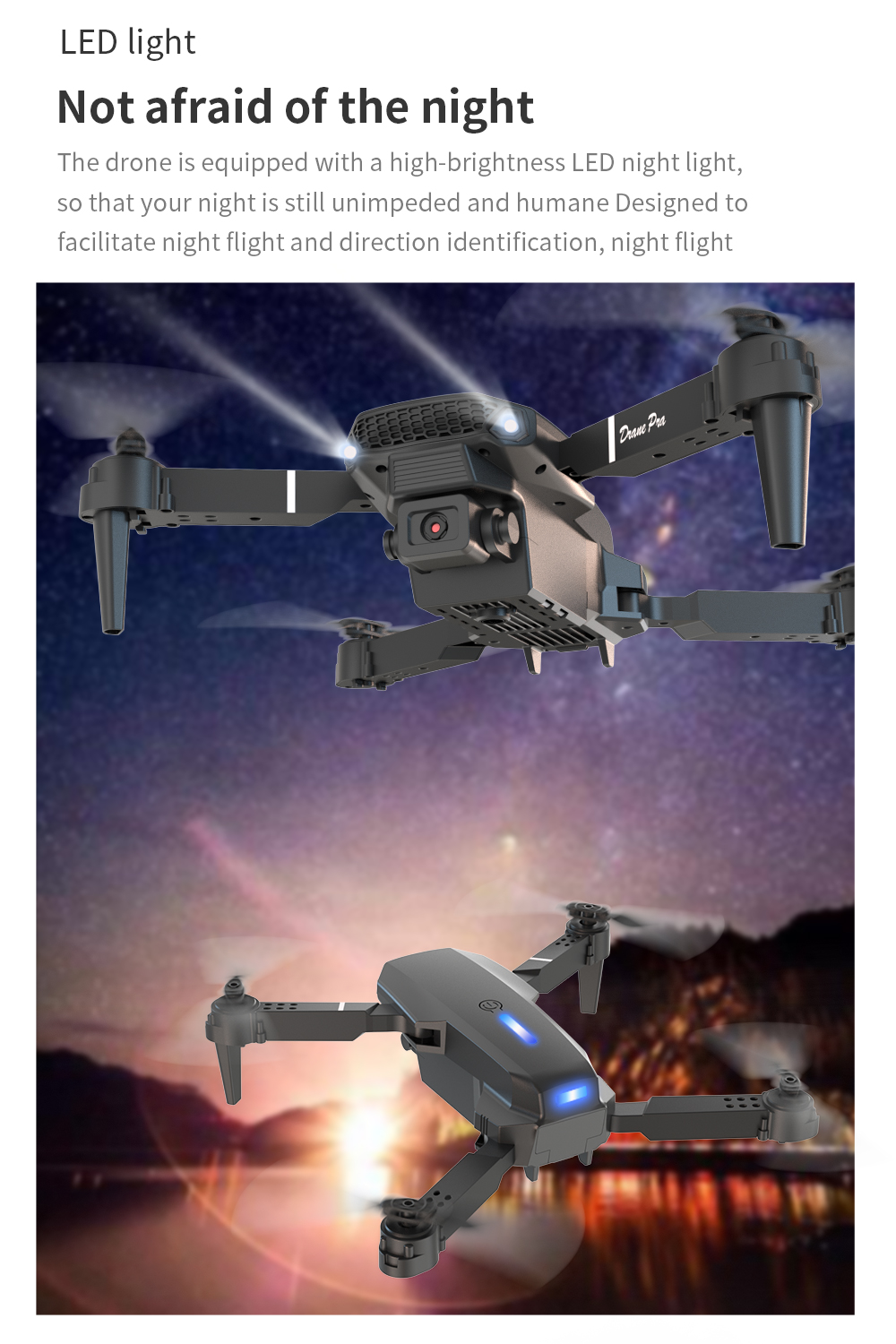 Professional Portable Drone E88 Pro with Dual Camera 4k 8k Wifi Fpv Quadcopter 3.7V 1800mAH Lithium Battery Capacity