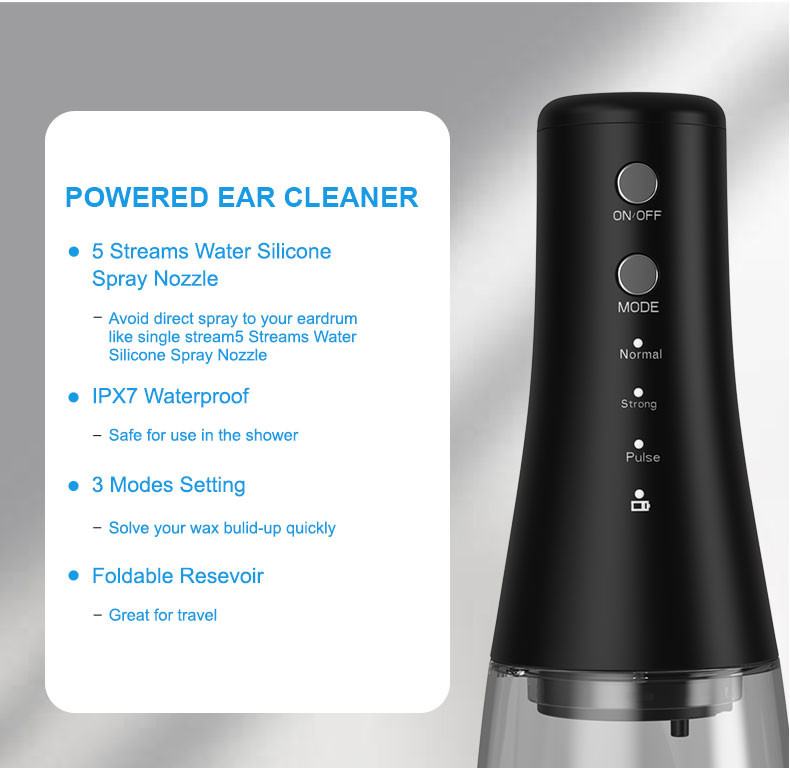 3 Working Modes IPX7 Waterproof Electric Portable Ear Cleaner