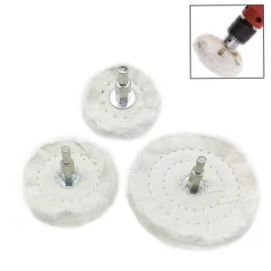 China 100mm Polishing Buffing Cloth Wheel White Flannelette 6mm Shank factory