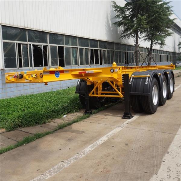China 3 Axle Leaf Spring Skeleton 20ft Container Chassis Trailer factory