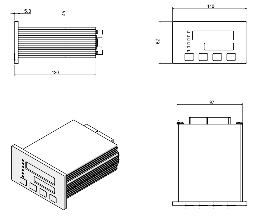IP65 Class Aluminium Alloy Industrial Control Instruments