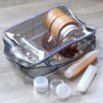 9*2.95*6.3in Zippered PVC Cosmetic Makeup Bag For Vacation