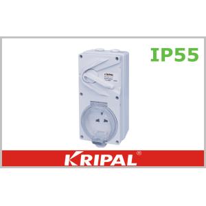 White IP55 13A Weatherproof Switch Socket 3 Flat Electrical Outlet