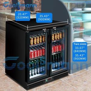China Small Drinks Backbar Cooler Fridge Sliding Door With Roll Bond Evaporator factory