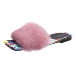 White Custom soft raccoon fur slipper Wholesale price real fur slipper New