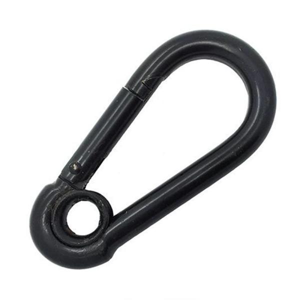 Versatile Black Coated Stainless Steel Spring Snap Hook Carabiner for Any