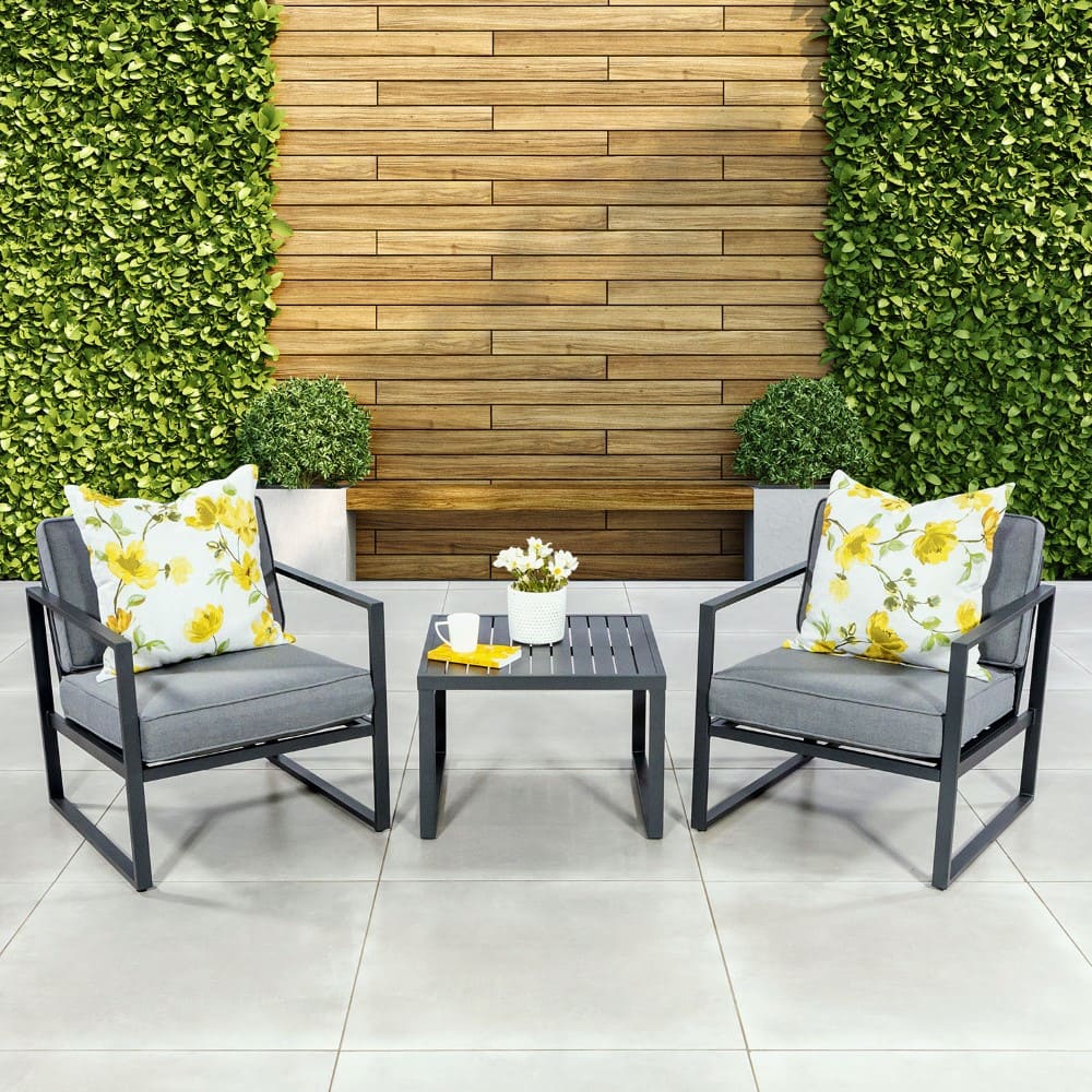 Patio Furniture Set for Outdoor Garden AJUNION Regular Aluminum Balcony Chat Set