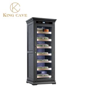 China Luxury Wine Cooler Cigar Cabinet With With Cedar Wood Tray factory