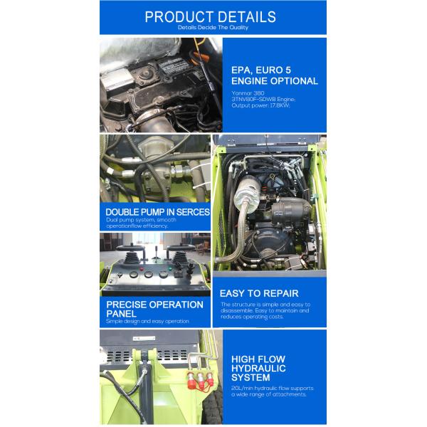 Yanmar Engine Mini Skid Steer Loader Multifunctional Mini Loader Skid Steer With Attachments