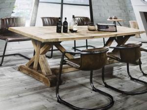 China 1.8M Length Solid Wood Dining Table , 4 Chair Dining Table Set For Hotel / Home factory