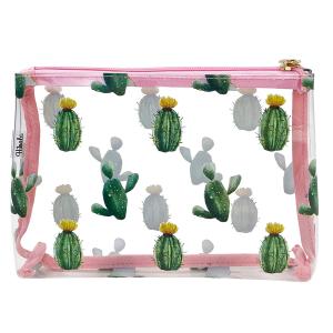 China See Through Cactus Print PVC Travel Packing Bag factory