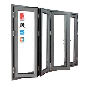 China And Low Waterproof Customized Aluminum Alloy Hollow Toughened Glass Folding Doors factory
