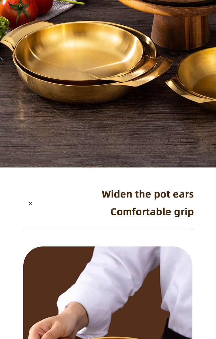 Good Quality Stainless Steel Golden Soup Pot Korean Ramen Instant Noodle Seafood Lobster Induction Cooker Dry Pot