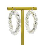 14k Gold Diamond Cartilage Earring Flat Back Gold Piercing Earring Silver Hoop
