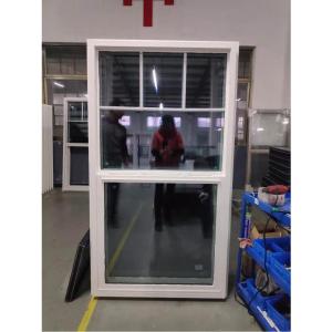 China Tempered Glass UPVC Single Hung Window American Style Profile PVC Sliding Vinyl Window factory