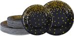 Dessert 7 Inches Gold Foil Compostable Paper Plates For Cake Dessert