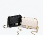 Mini Female Crossbody Bag 20cm Black Purse With Gold Chain