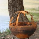 Camping Rustic Red Or Customized Finish Steel Fire Pits for outdoor heating
