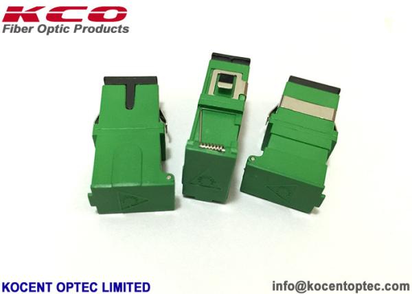 Auto Shut SCA Fiber Optic Adapter Plastic 4 Cores SC APC Green Color 1 Chanel