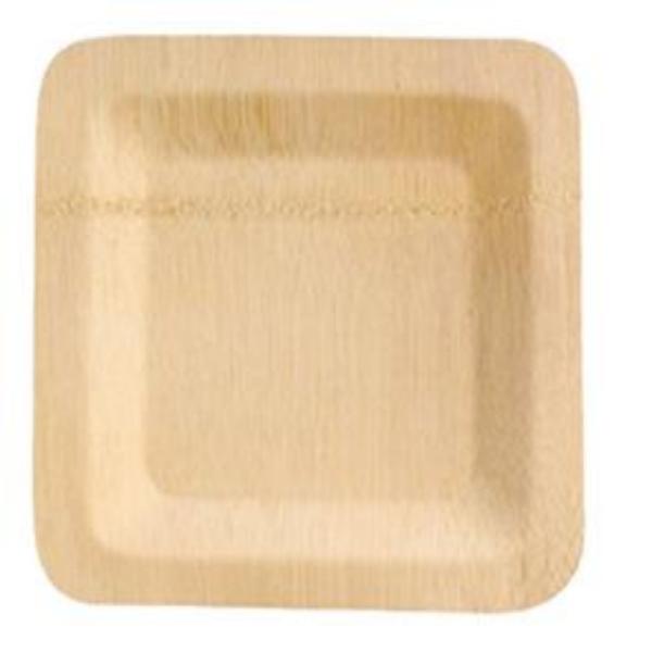 3.5 Inch 105 Mm Disposable Biodegradable Bamboo Plate Round Shape For Restaurant
