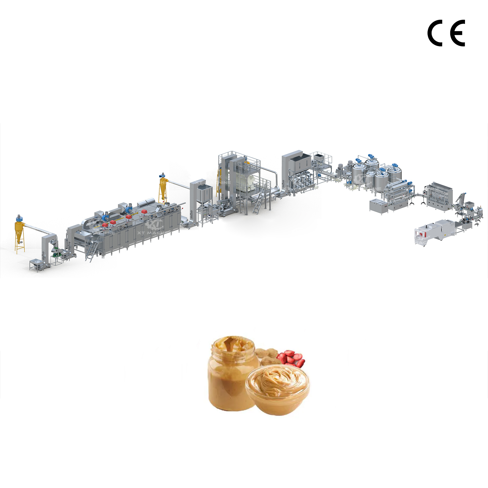 De-gassing Function Crispy Peanut Butter Production Line With Mixing Tank And Making Machine