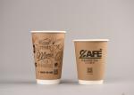 Individual Branding Double Wall Coffee Cups Kraft Paper Materials Environmentall