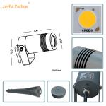 DIA 50mm 6W CREE COB LED Aluminum Face Cover DC12v 24v Garden Spike Lights With