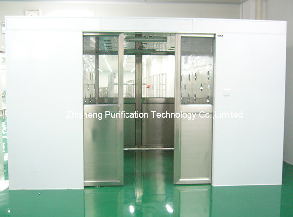Hide Double-leaf Stainless steel auto sliding doors Large Air Shower Tunnel for materials for class 100 clean room